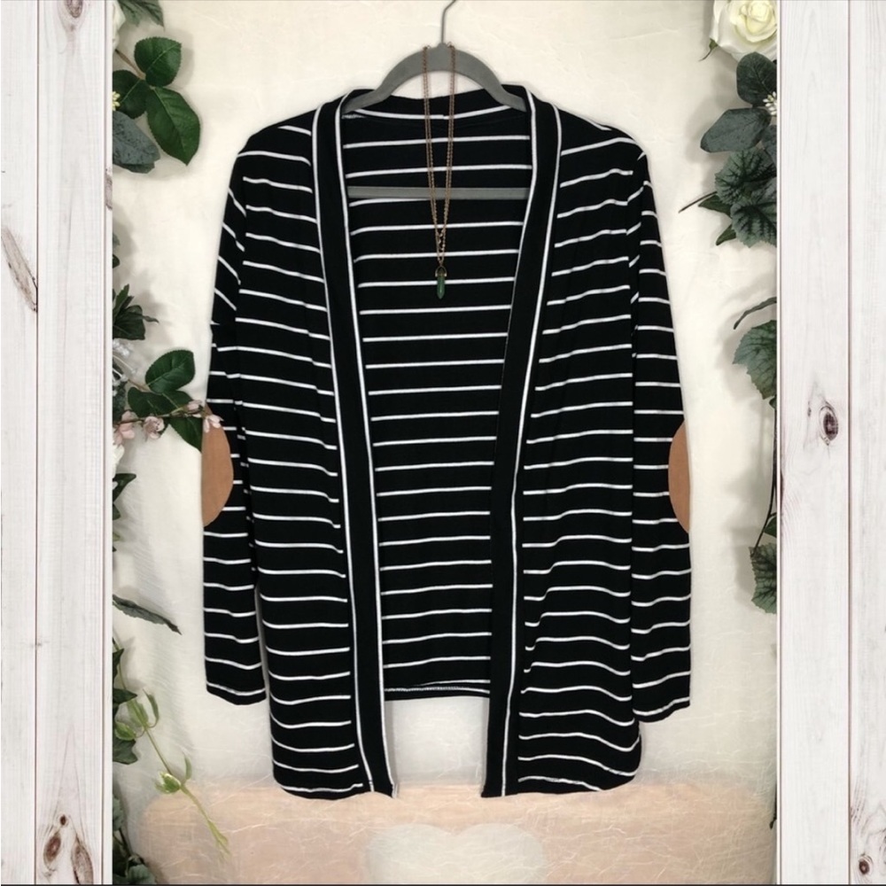 🌈Black & White Stripe Long Sleeve Sweater Cardigan🌈
